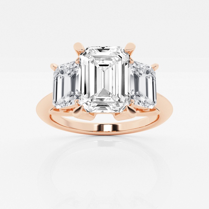 Badgley Mischka 5 1/3 ctw Emerald Lab Grown Diamond  Solitaire Engagement Ring